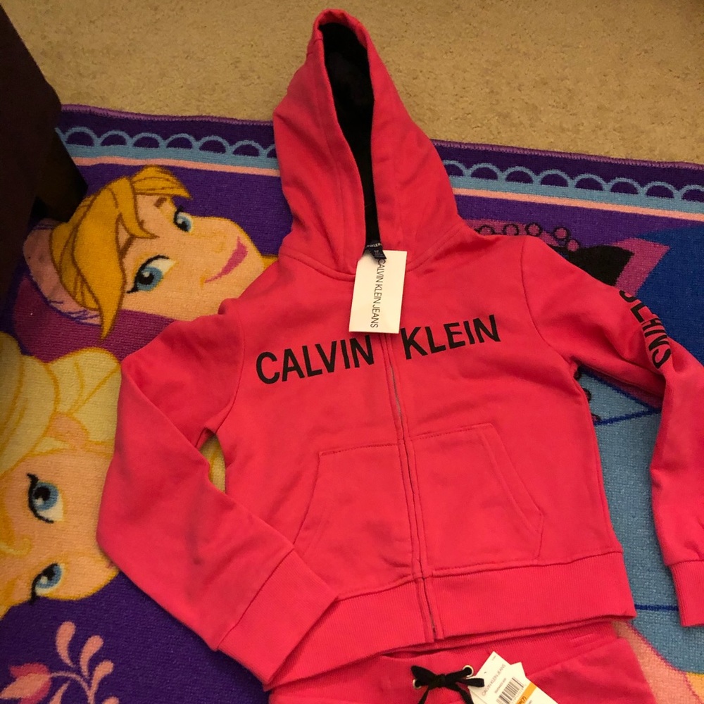 Calvin Klein Girls pink jog set